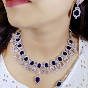 BijouxBloom Mother of Pearl blue Jewel Set