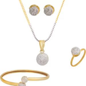 BijouxBloom Mother of Pearl Rose Gold Jewel Set (Pack of 1)