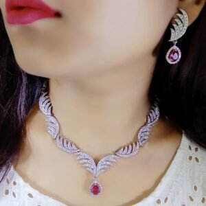 BijouxBloom Mother of Pearl Silver Blue Jewel Set